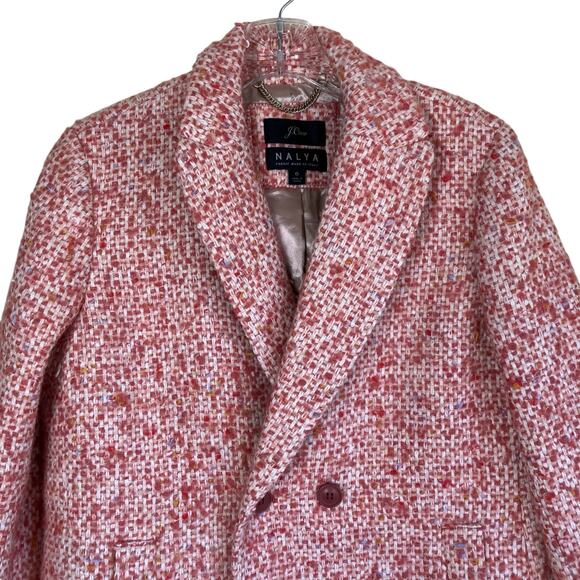 J.Crew Sz 6 Nalya Daphne Topcoat Italian Wool-blend Fabric Guava Pink Tweed - Picture 4 of 16